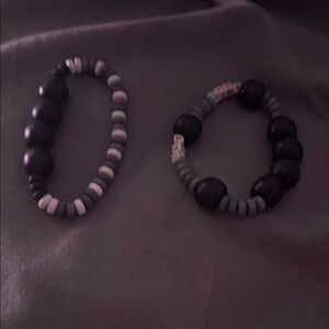 Black and Gray Beaded Bracelets